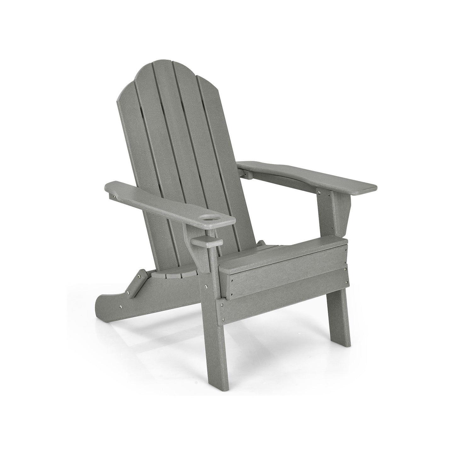 Foldable Adirondack Chair with Cup Holder - Weather Resistant