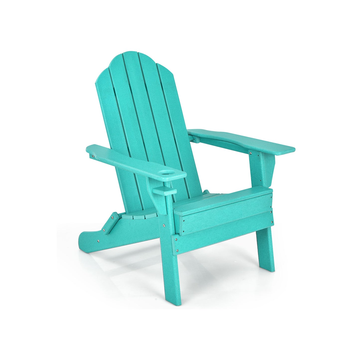 Foldable Adirondack Chair with Cup Holder - Weather Resistant