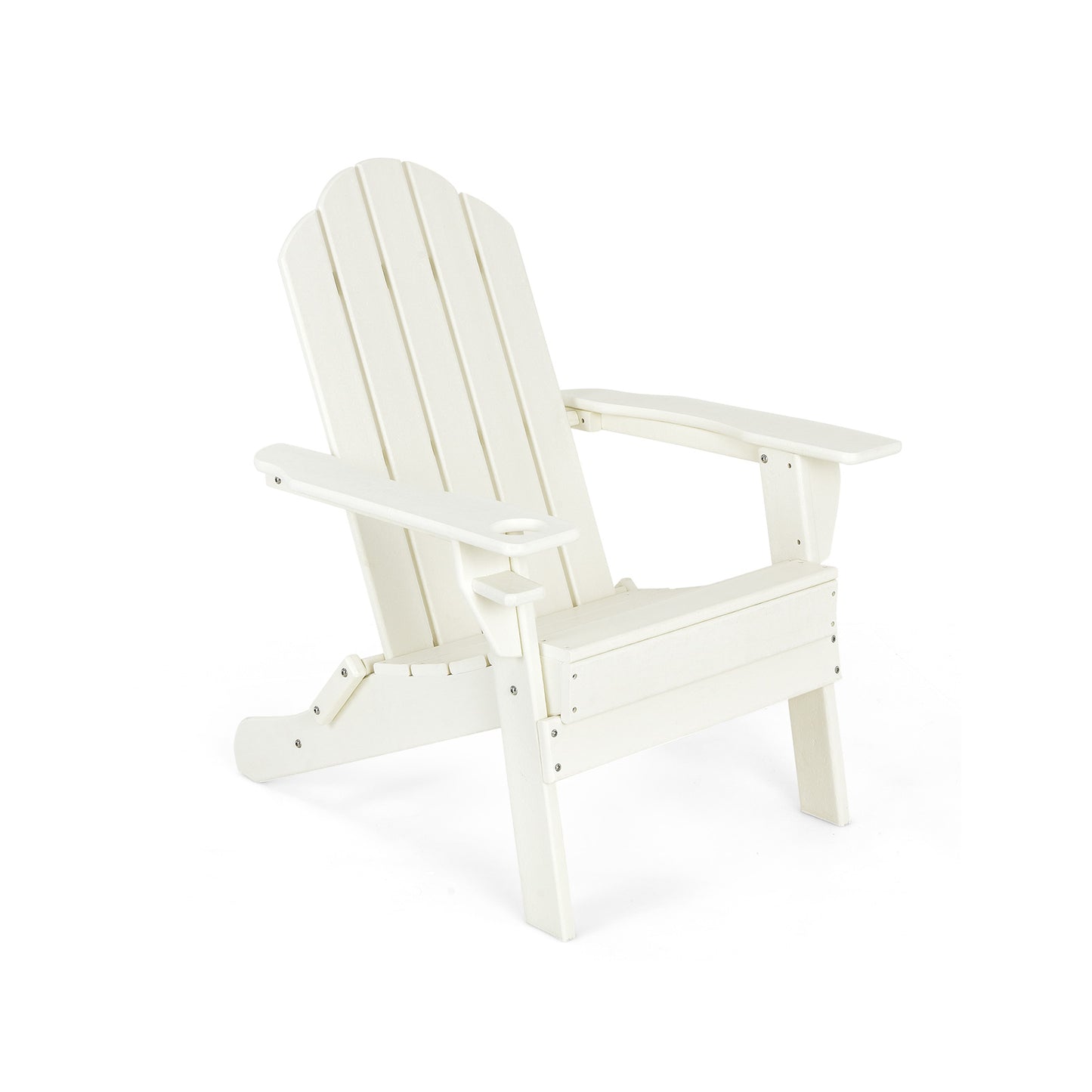 Foldable Adirondack Chair with Cup Holder - Weather Resistant
