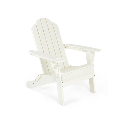 Foldable Adirondack Chair with Cup Holder - Weather Resistant