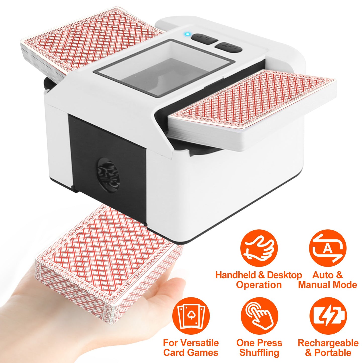Automatic Card Shuffler 2 Deck Rechargeable Electric
