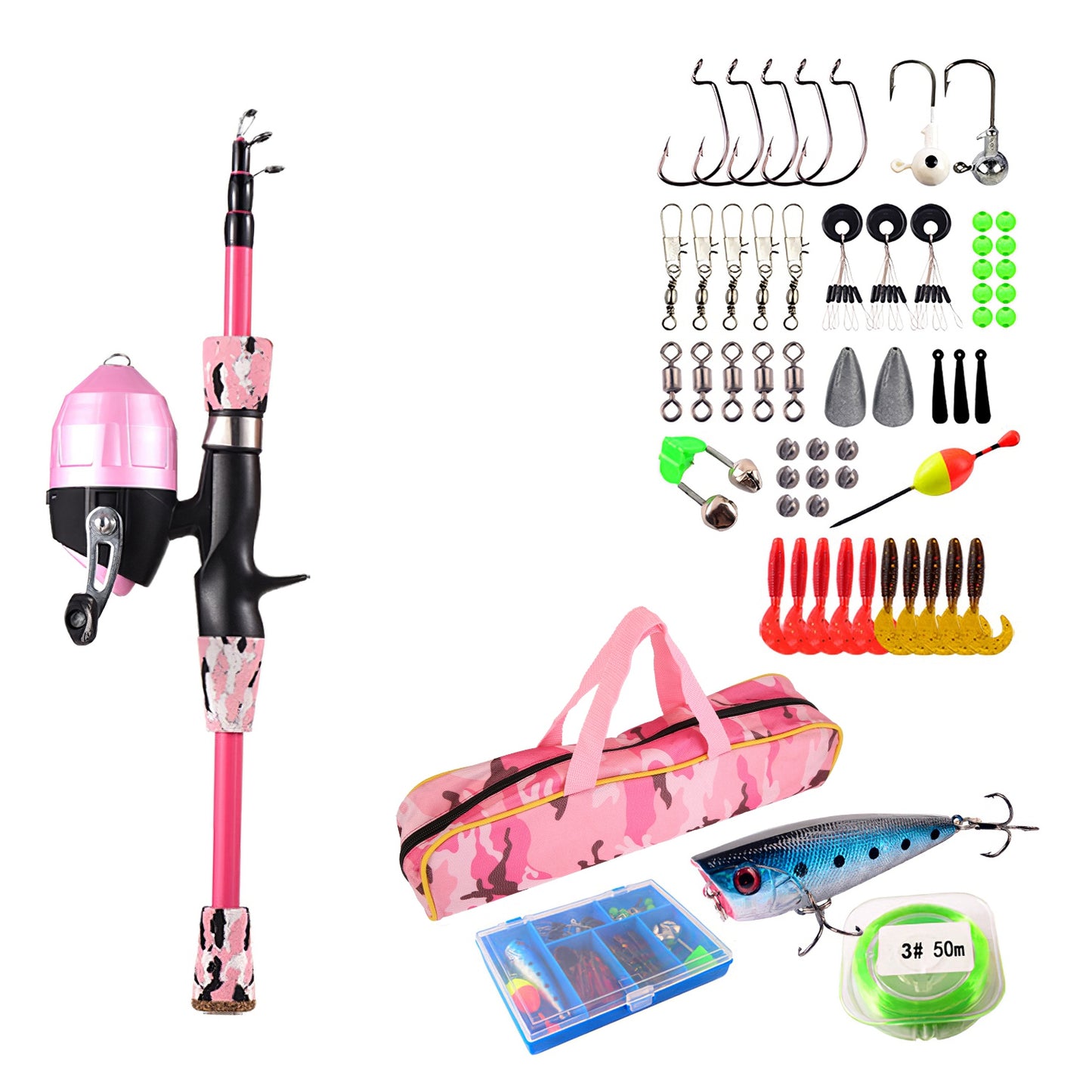 Kids Telescopic Fishing Rod and Reel Combo Starter Kit