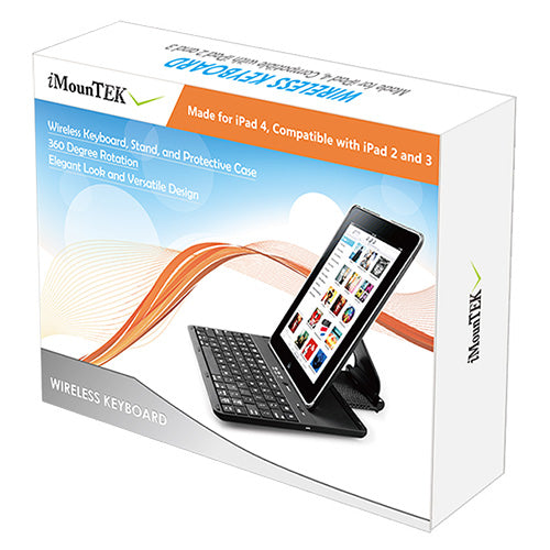 Aluminum Keyboard Case for iPad 2 & 3 with 360° Rotation