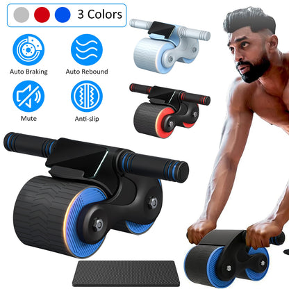 Automatic Rebound AB Roller Wheel with Kneel Pad & Phone Holder
