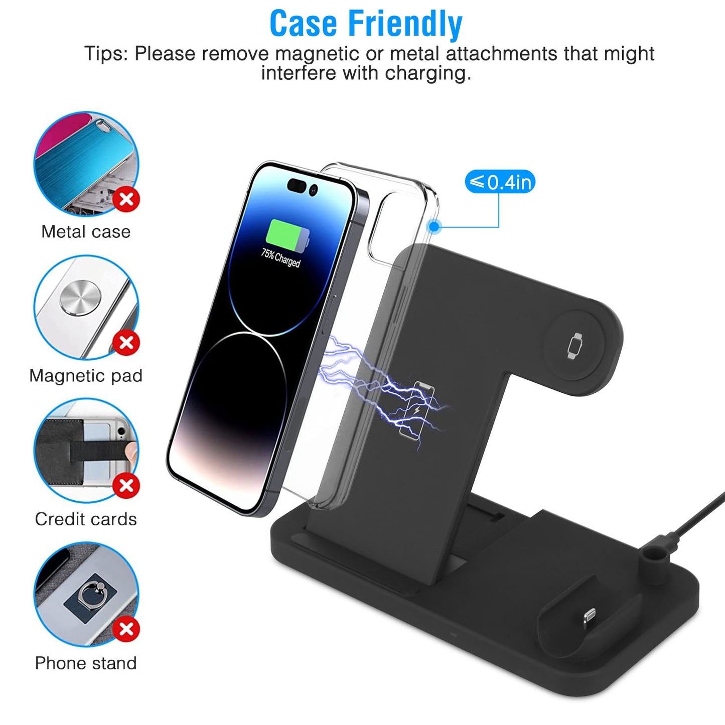4-in-1 Wireless Charging Station with Foldable Stand