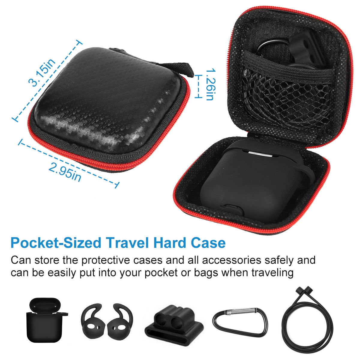 AirPods 1/2 Silicone Case with Accessories Kit