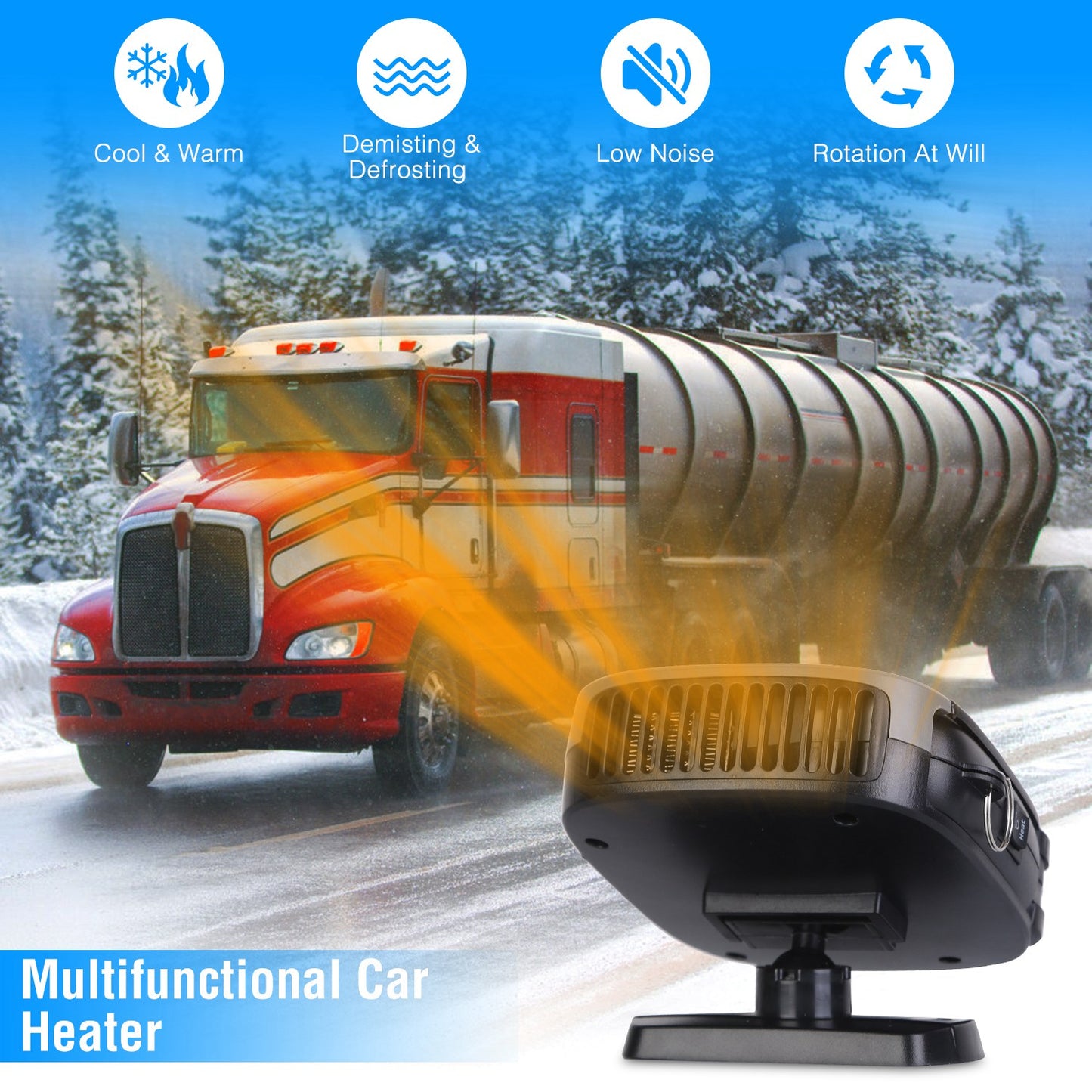 12V Portable Car Heater & Defroster Fan 150W