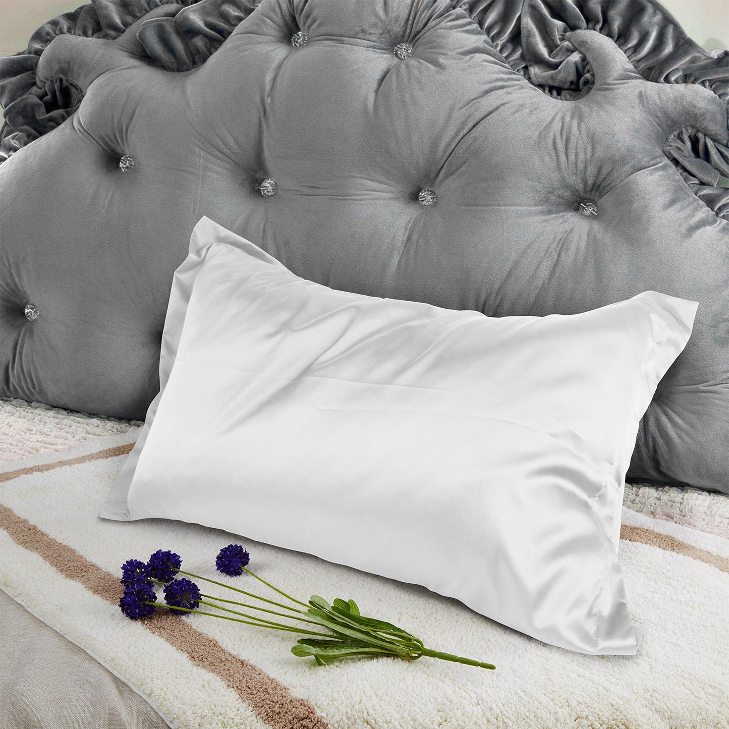 Satin Pillowcases King Size Set of 2 - White