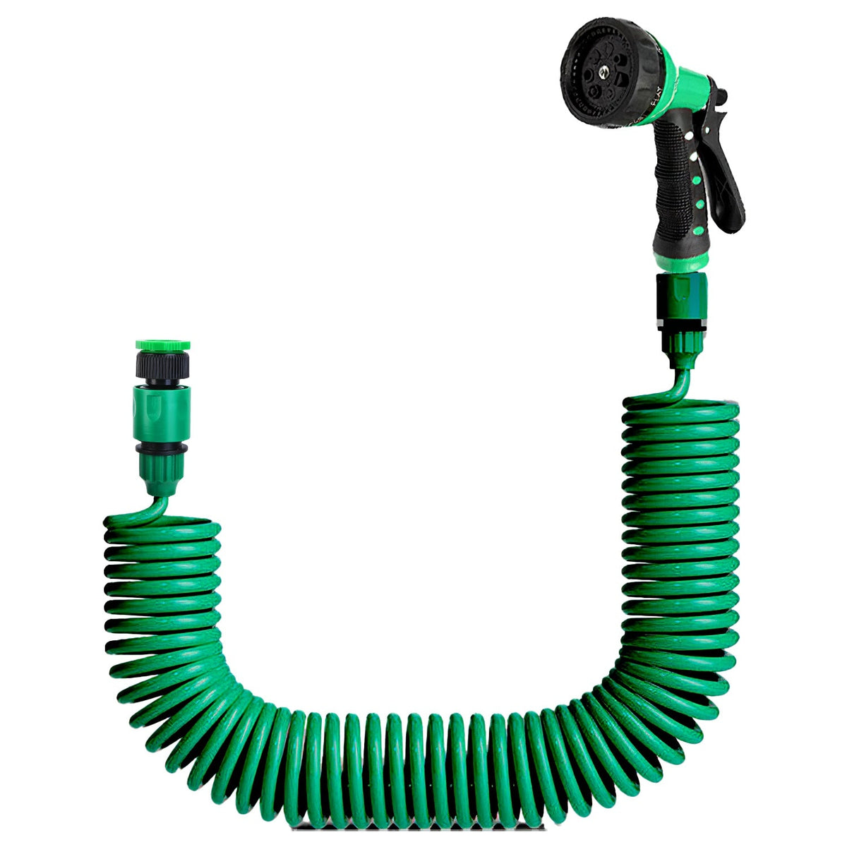 EVA Recoil Garden Hose Flexible Self-coiling Water Hose with 3/4Ó and 1/2Ó Adapter with 7 Spraying Modes for Boat Greenhouse Yard Patio