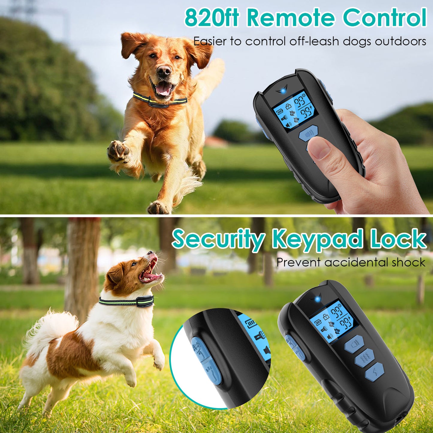 Dog Training Collar with Remote – 820ft Range, 3 Modes