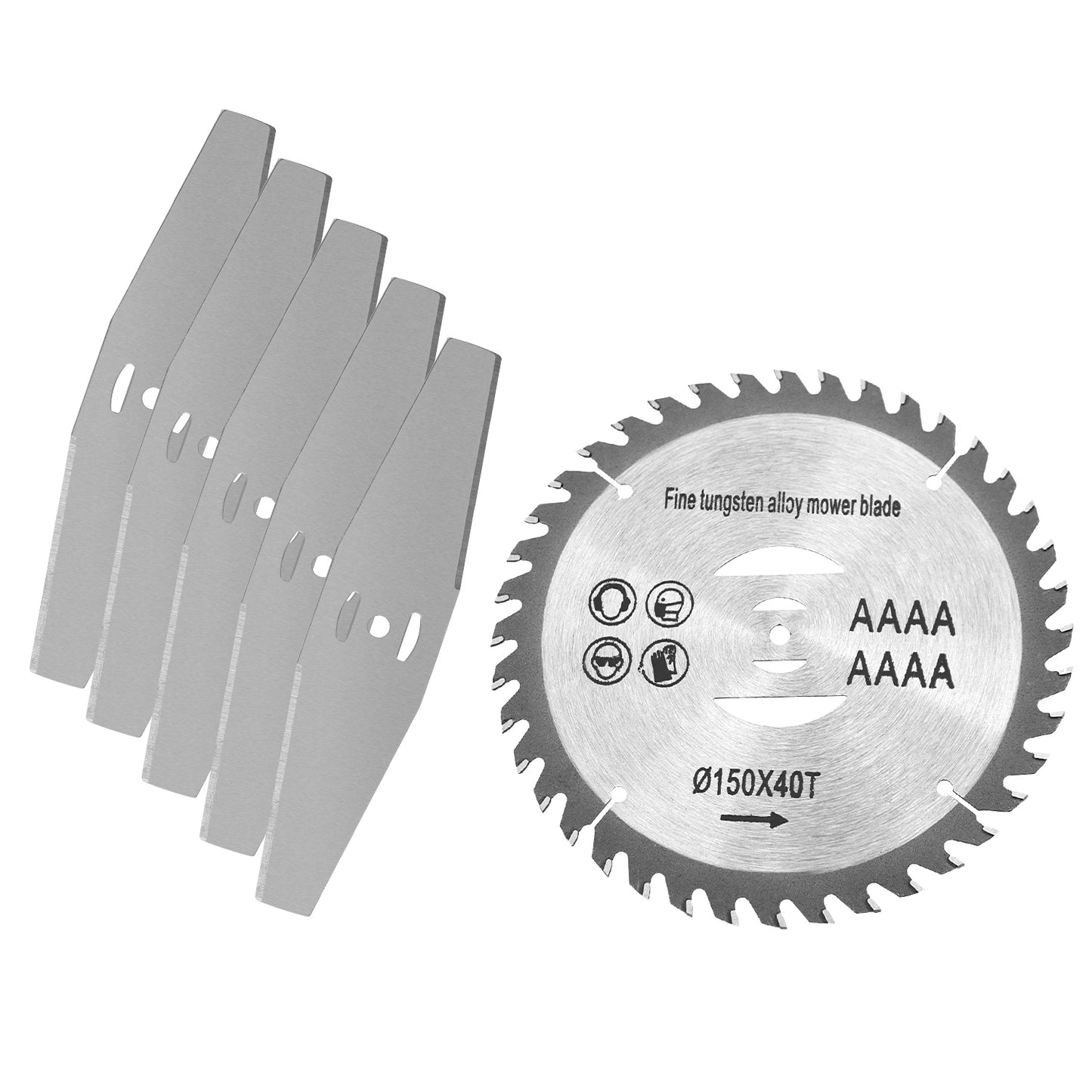 Weed Trimmer Blade Set - 6 Piece High Carbon Steel Attachment