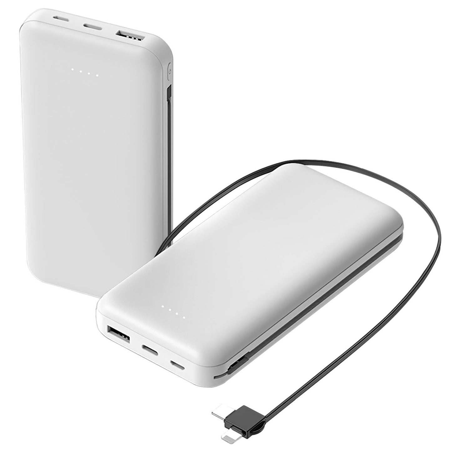 10000mAh Portable Power Bank with Built-In Cables