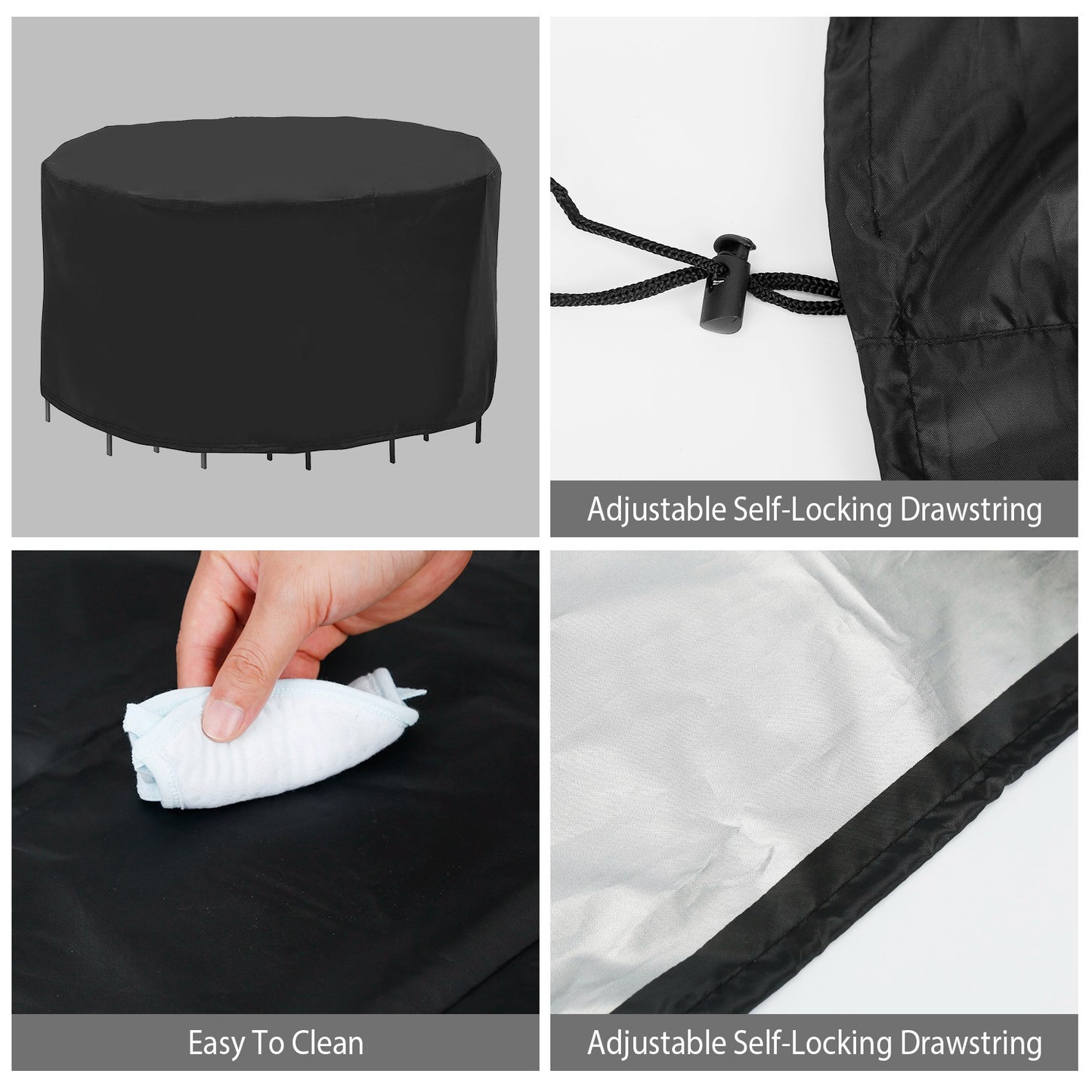 Round Patio Furniture Cover 73x43in - UV & Water Resistant