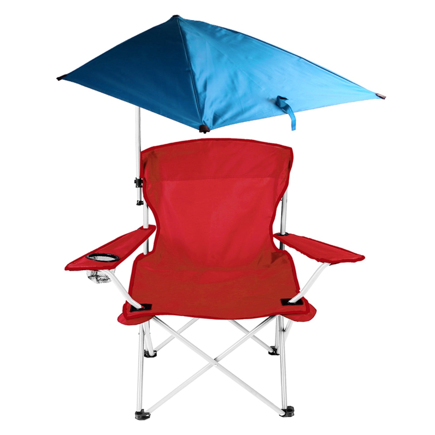 Folding Beach Chair with Detachable Umbrella and Cup Holder
