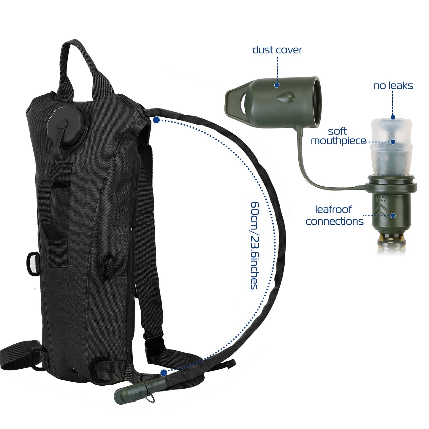 Tactical Hydration Pack with 3L Water Bladder