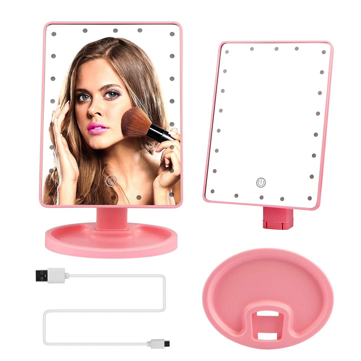 22 LED Lights Rechargeable Cosmetic Mirror