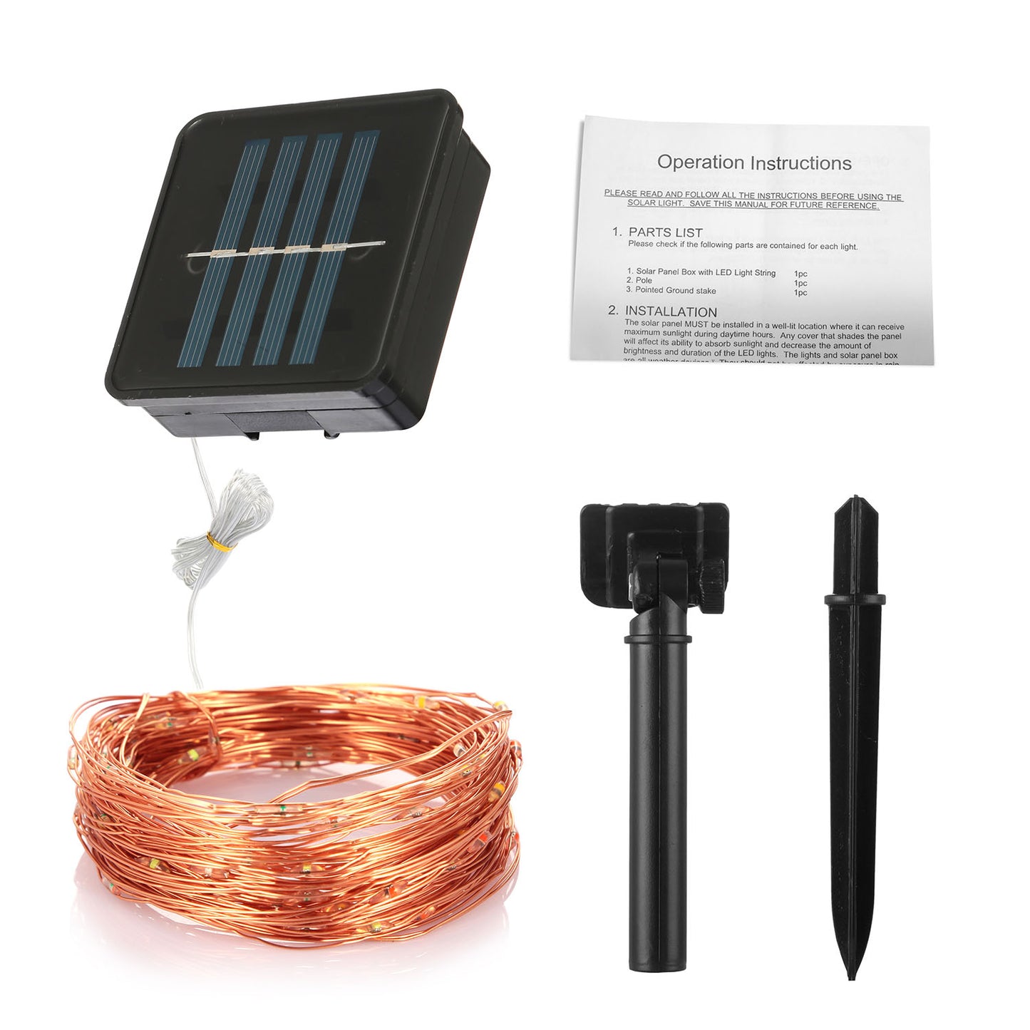 Solar String Lights Outdoor 100 LED 33ft Copper Wire Waterproof