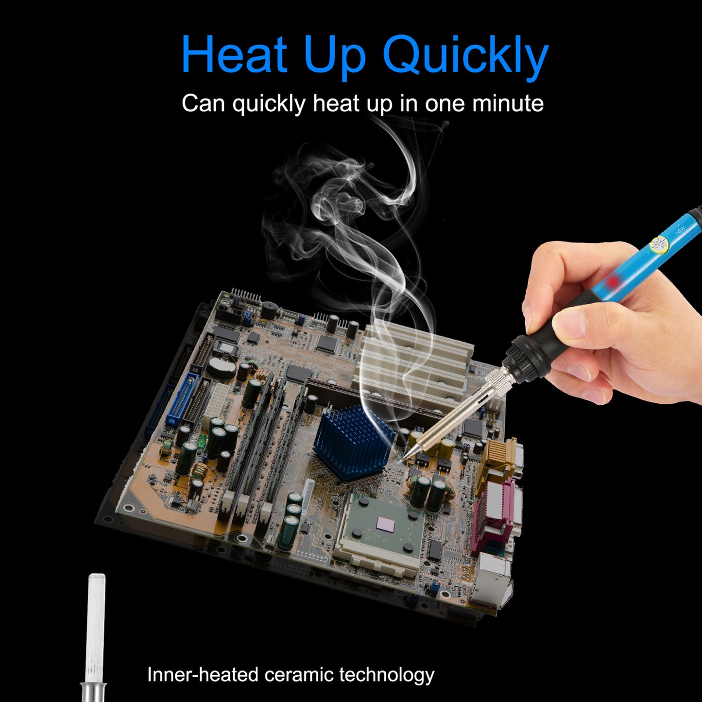 Adjustable Temperature Soldering Iron 60W with 5 Tips
