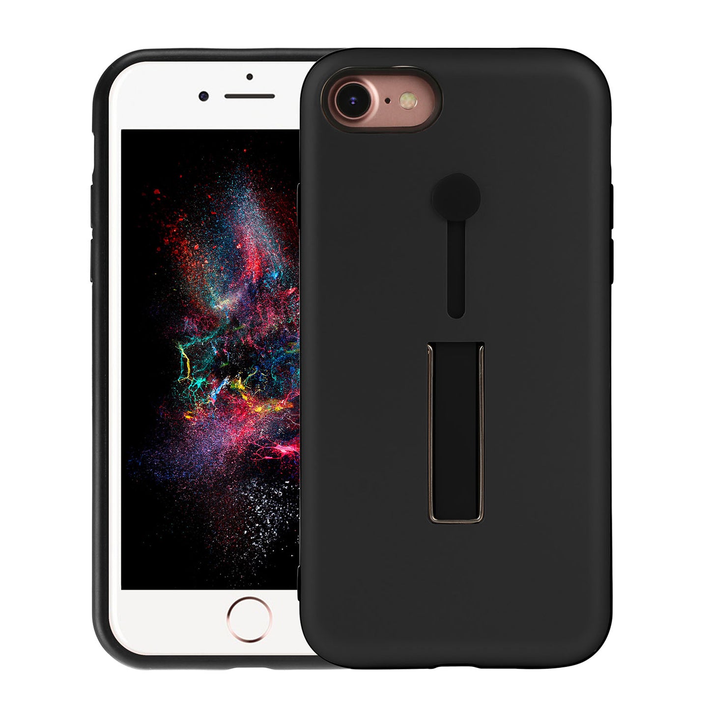 iPhone 8 Case with Finger Strap and Kickstand