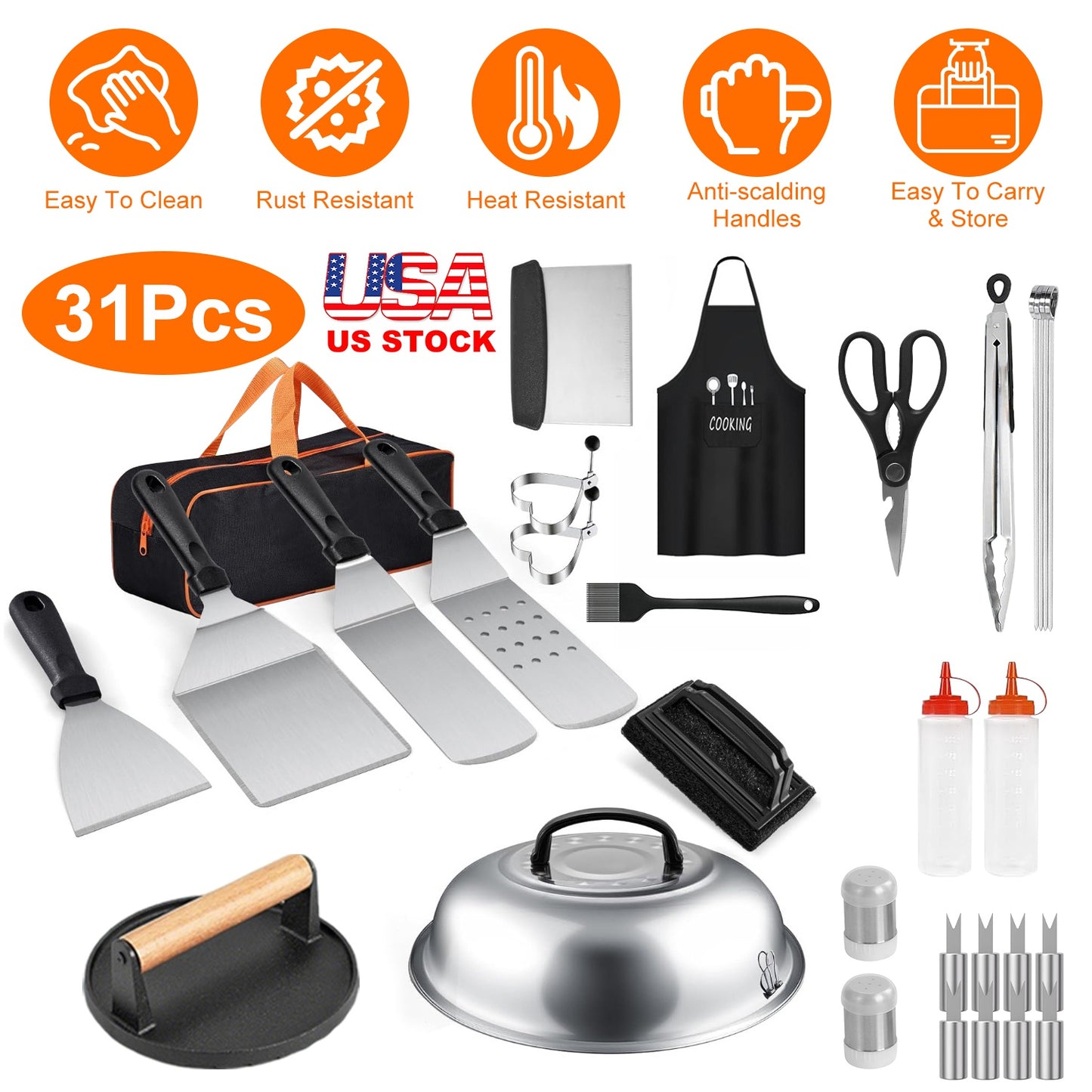 31-Piece Griddle Accessories Kit with Storage Bag