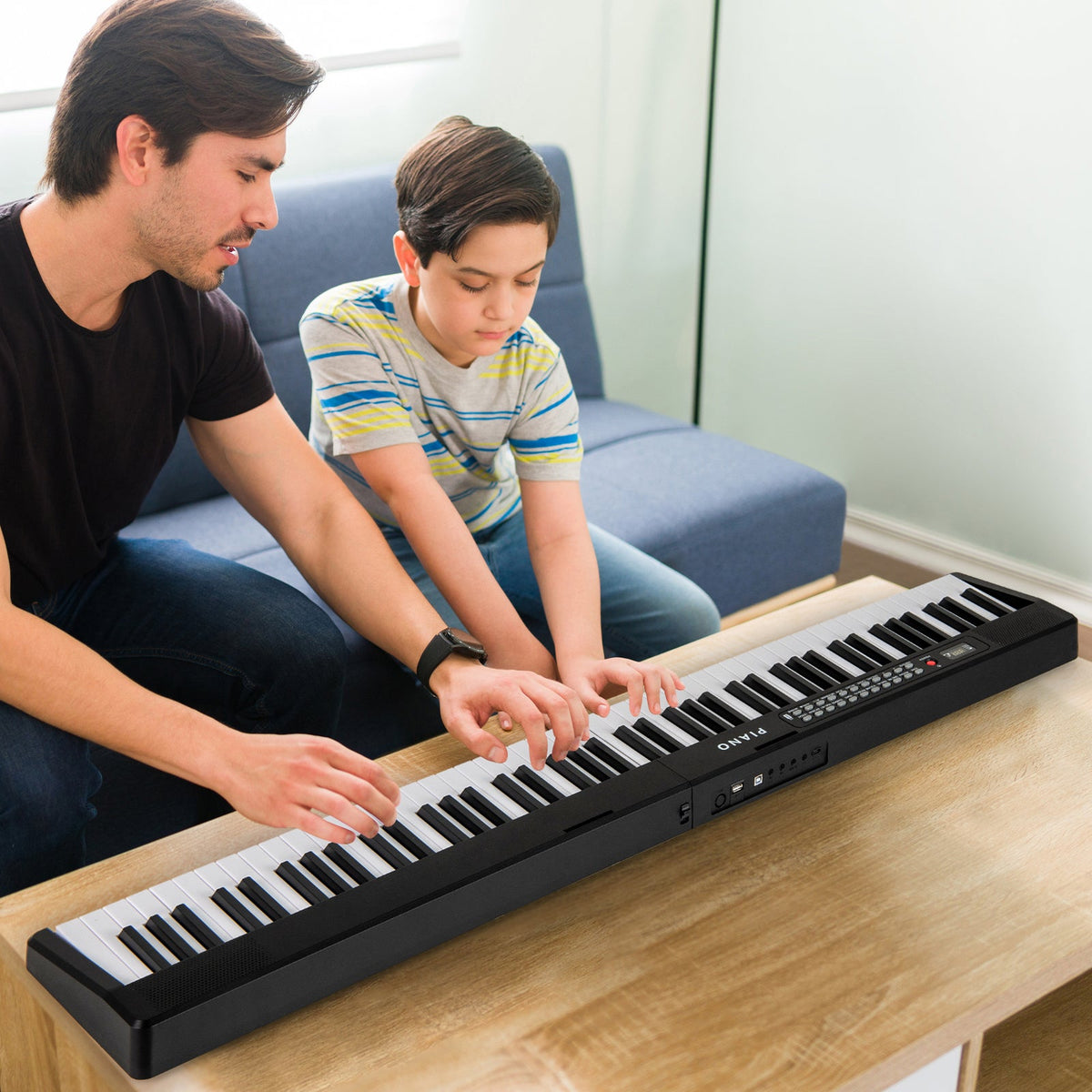 88 Key Foldable Electric Keyboard Piano with Wireless MIDI and Dual Speakers