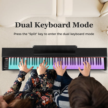 88-Key Hammer Action Weighted Keyboard with Furniture Stand-Black