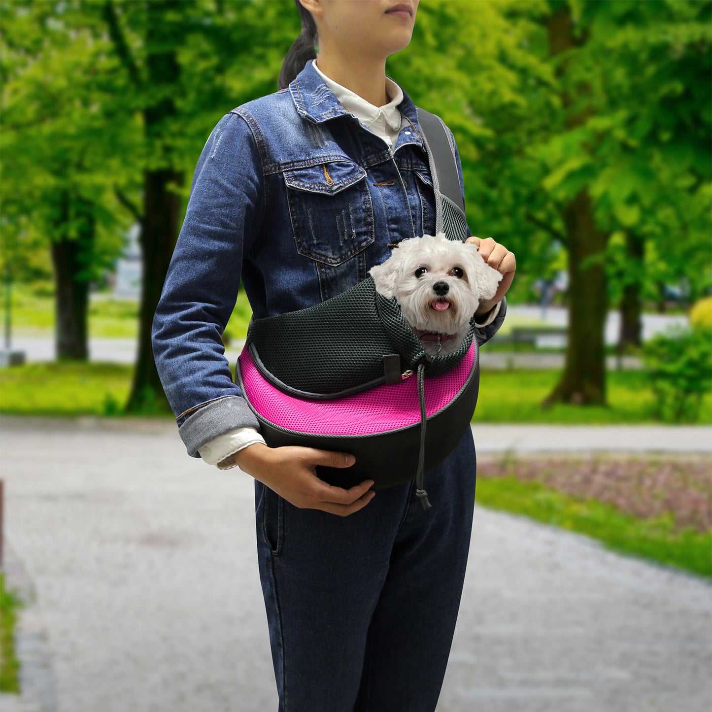 Pet Carrier Sling Bag for Small Dogs & Cats - Hands Free