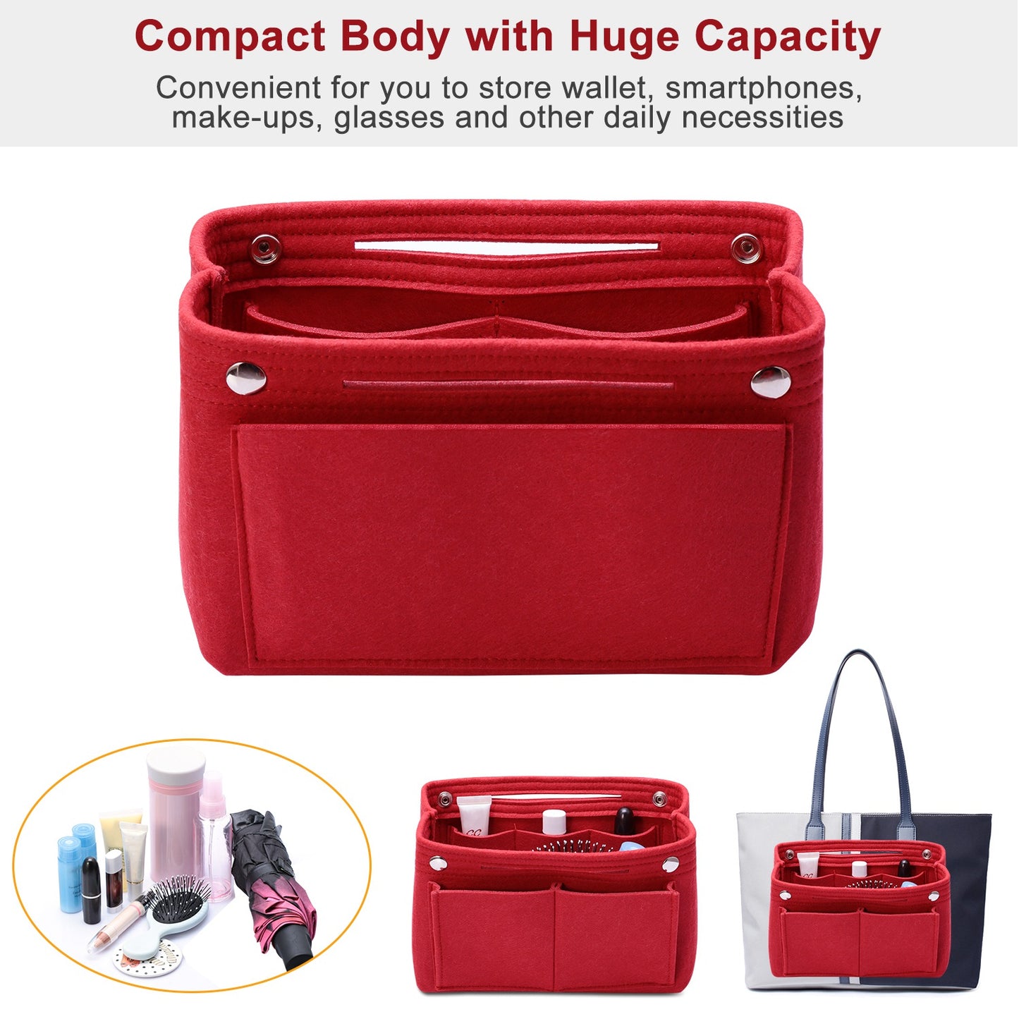 Felt Handbag Insert Organizer Purse
