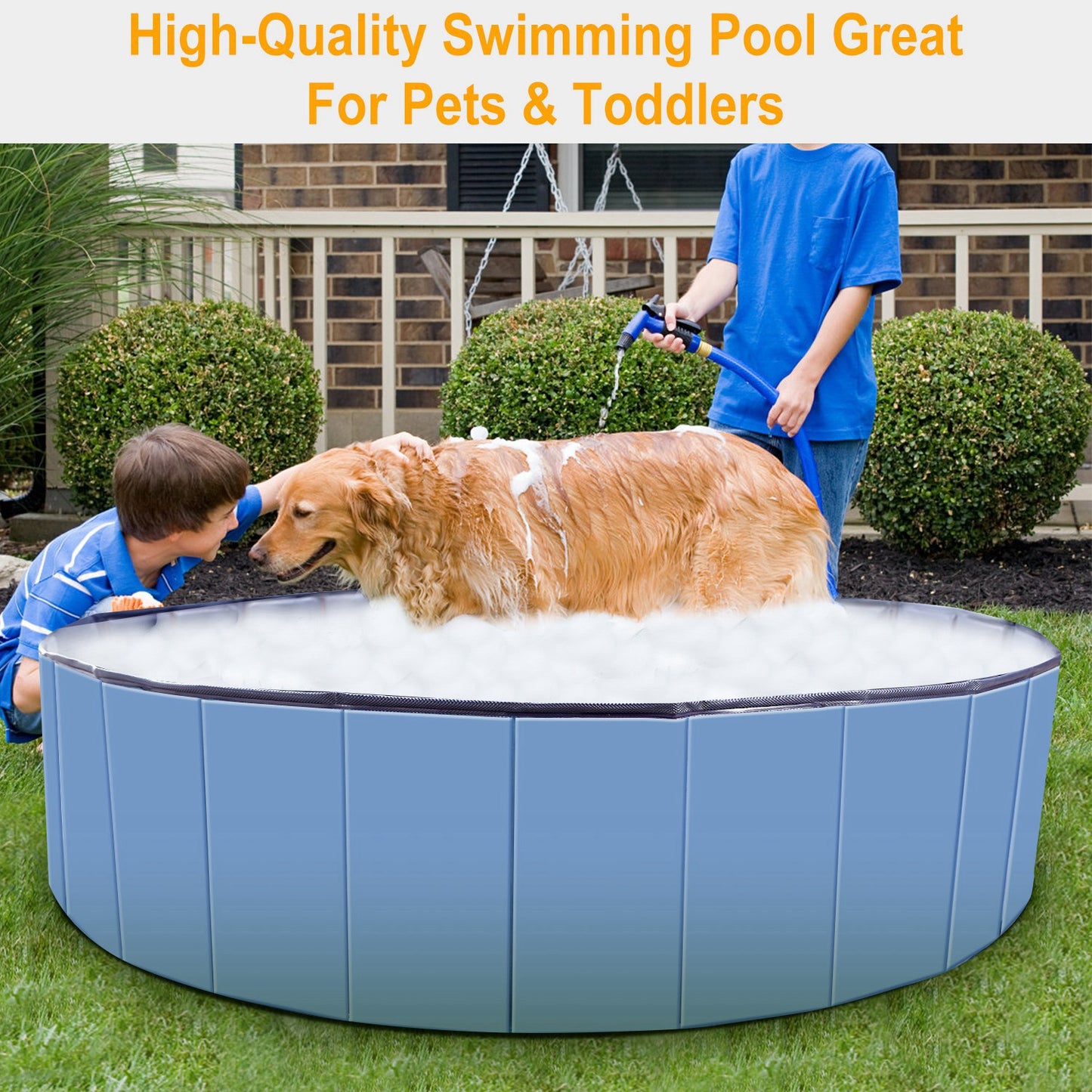 Foldable Pet Swimming Pool - 4ft PVC Dog Bath Tub
