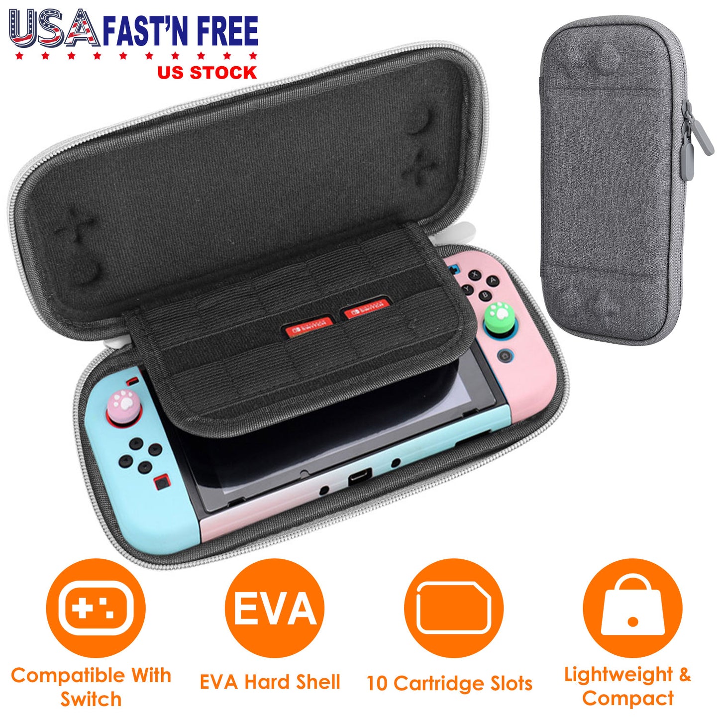 Nintendo Switch Carrying Case with 10 Game Cartridge Slots