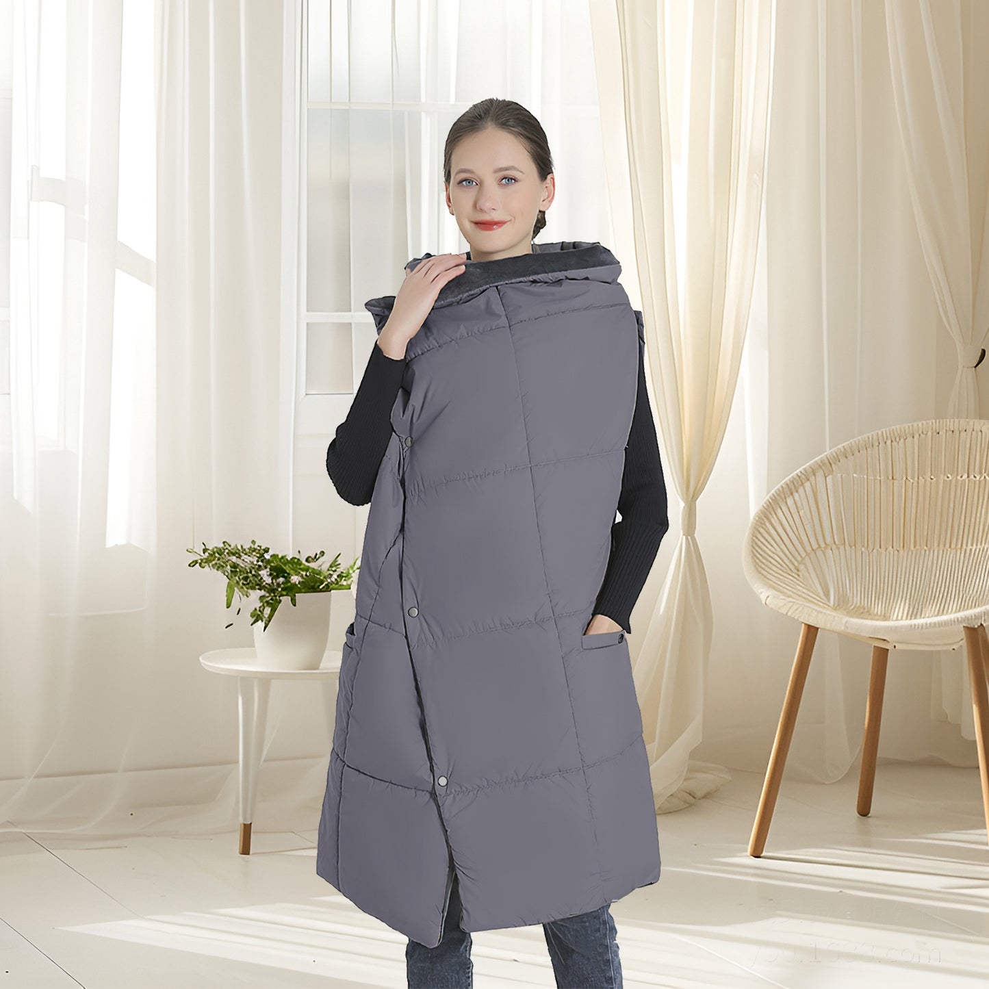 USB Heated Blanket Shawl with 6 Zones & 3 Heat Settings