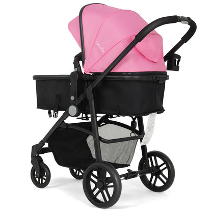 2-in-1 Foldable Baby Stroller with Reversible Seat
