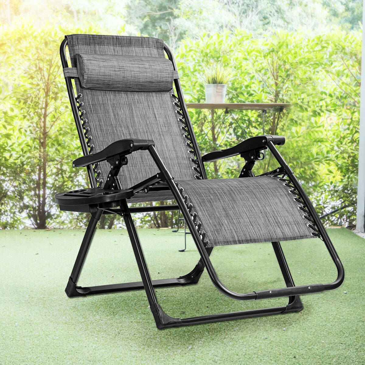 Oversized Zero Gravity Lounge Chair with Cup Holder - 500 lbs