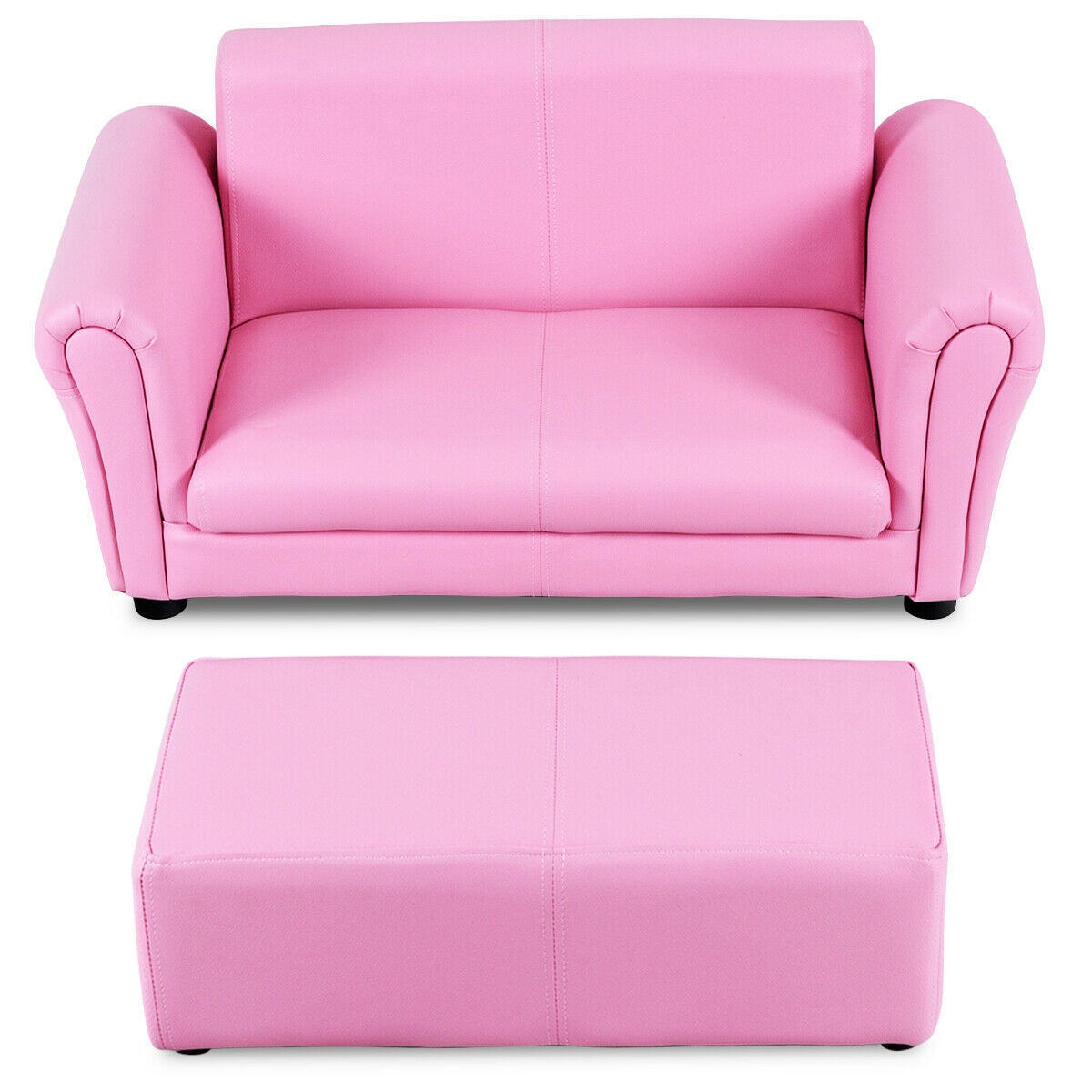 Kids Double Sofa with Ottoman