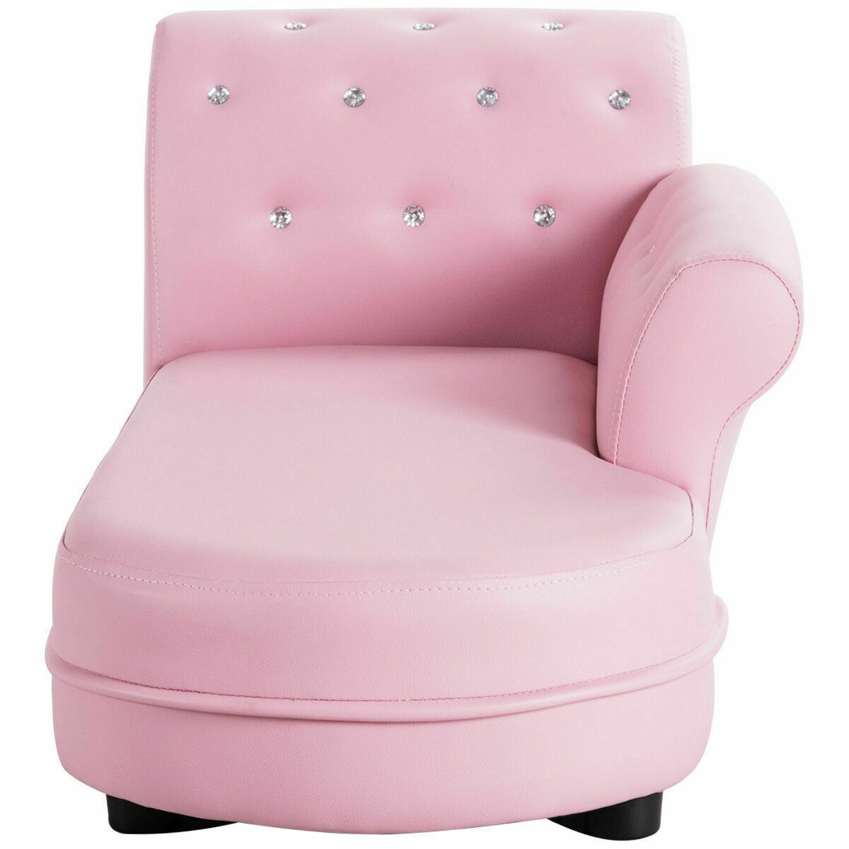 Kids Chaise Lounge Sofa with Armrests - Pink
