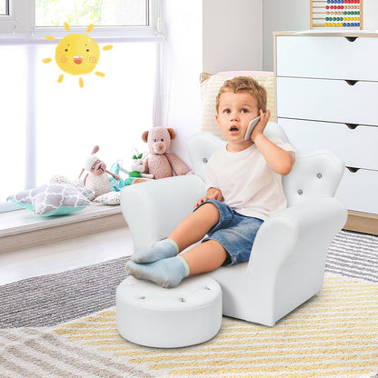 Kids Sofa Armrest Chair with Ottoman for Toddlers
