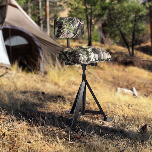 Swivel Hunting Chair with Detachable Backrest and Tripod Base