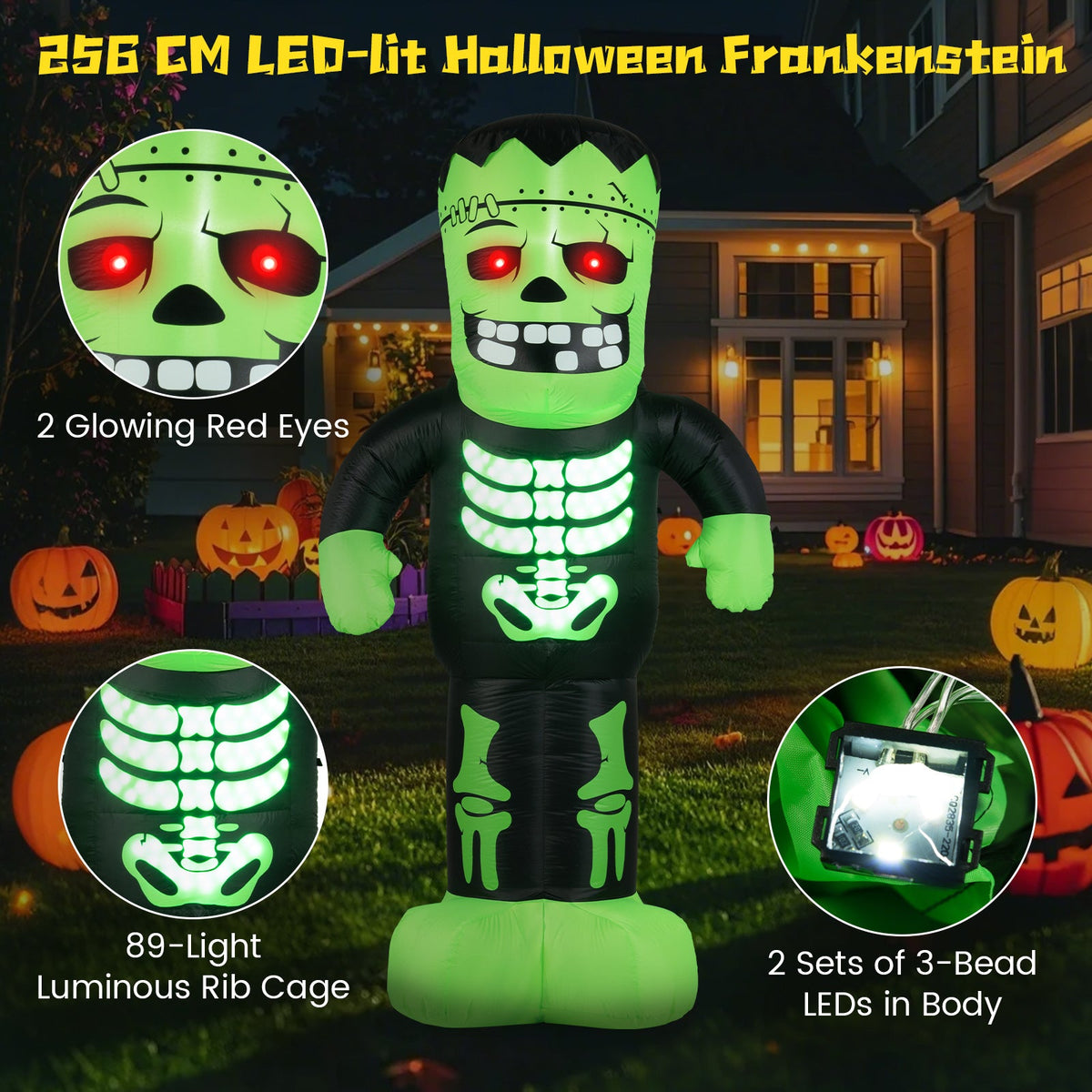 8.4 Feet Tall Halloween Inflatable Decoration Blow up Frankenstein Decoration