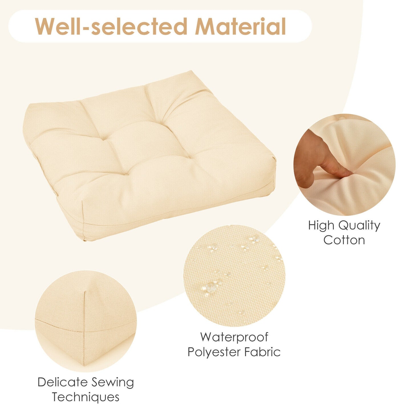21x21 Inch Patio Chair Seat Cushion Pads - Indoor & Outdoor