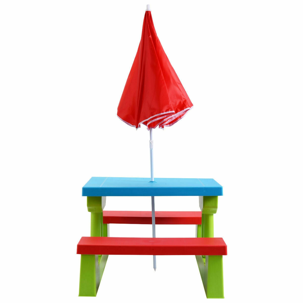 Kids Picnic Table and Bench Set with Umbrella