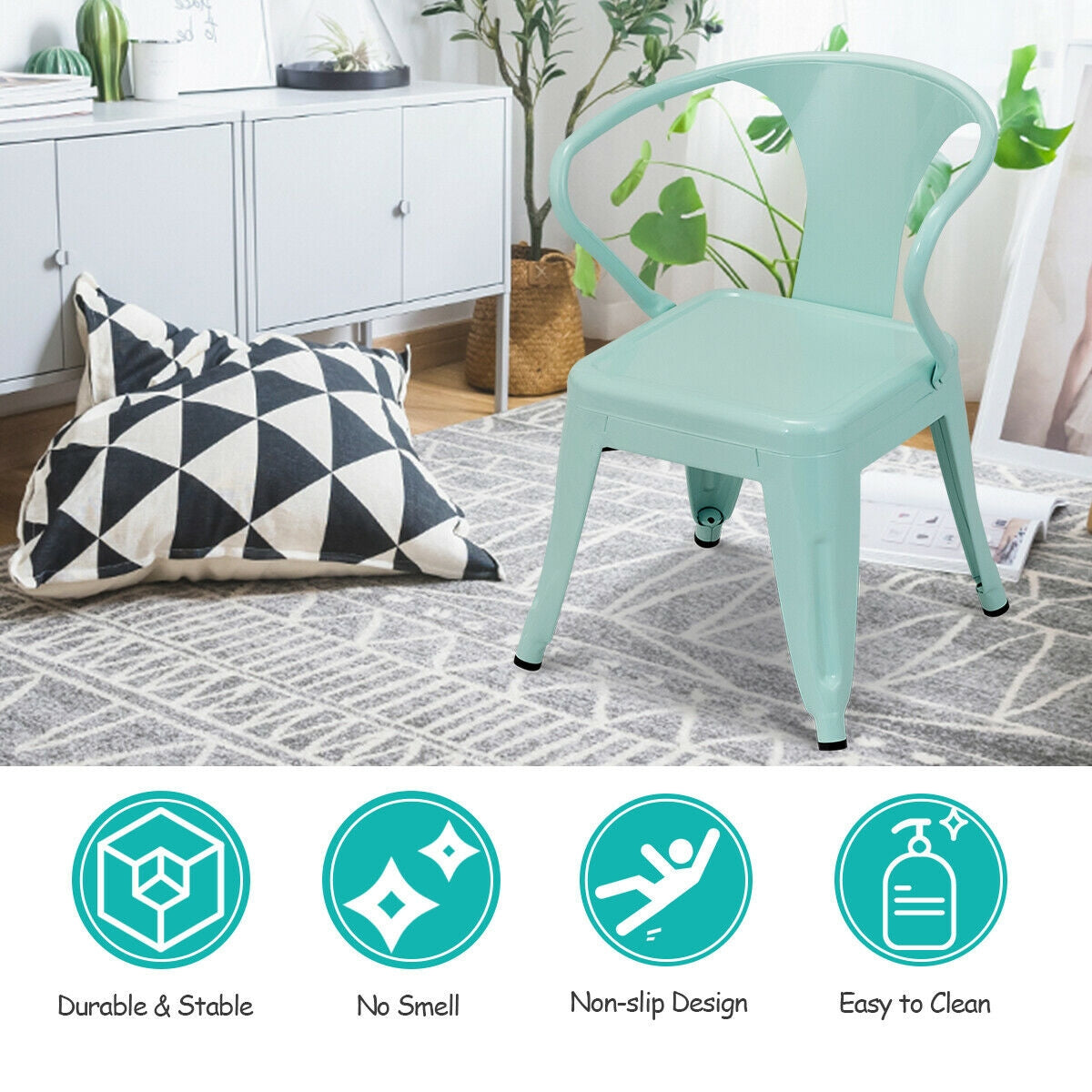 Stackable Kids Armchairs Set of 2 - Steel Construction