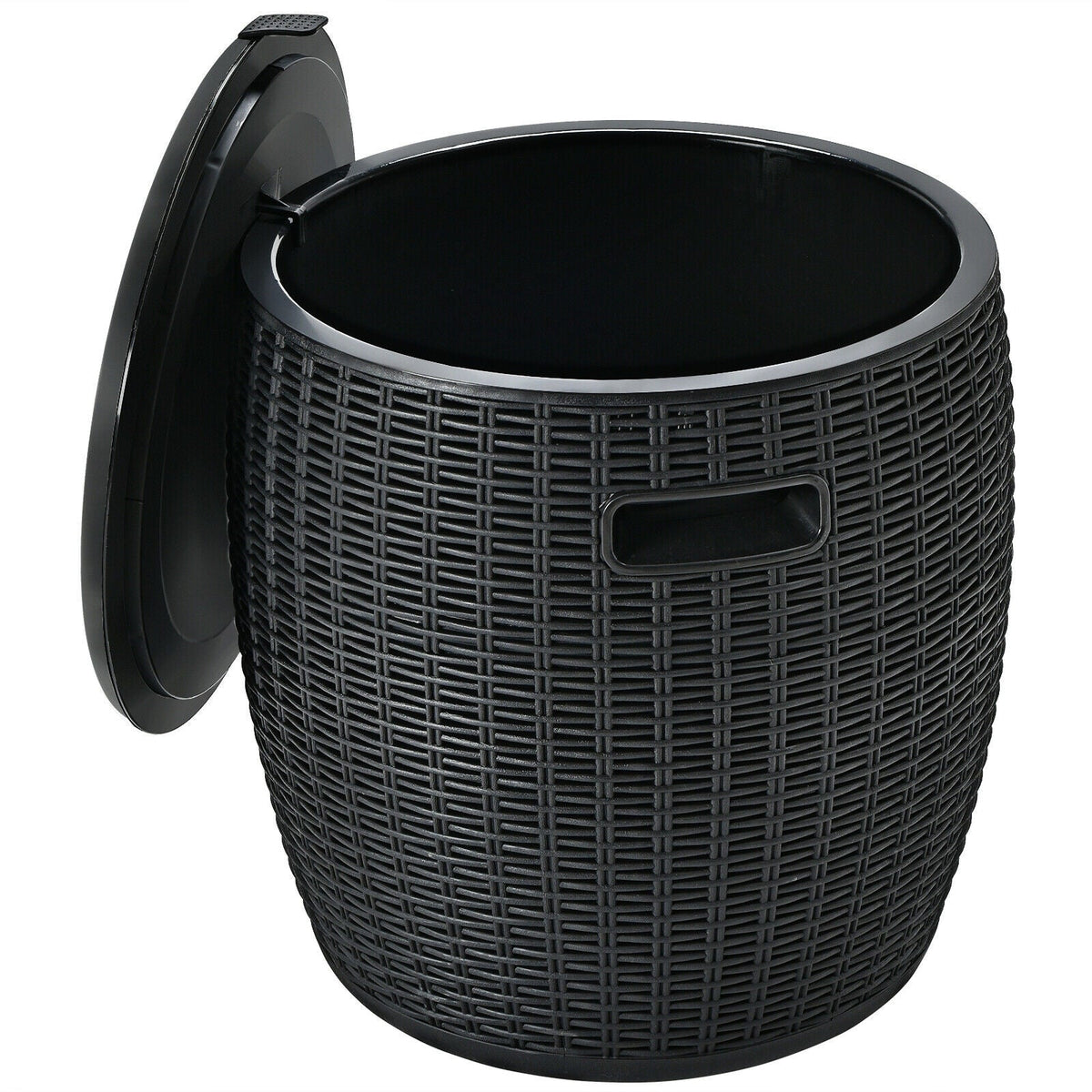 9.5 Gallon 4-in-1 Patio Rattan Cool Bar Cocktail Table Side Table