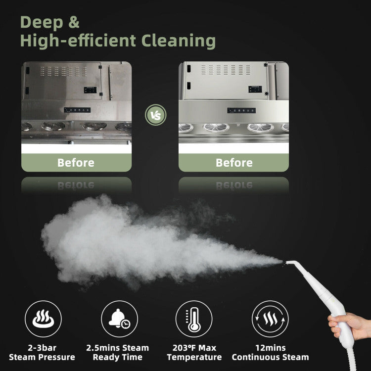 1000W Multifunction Portable Hand-held Steam Cleaner with 10 Accessories
