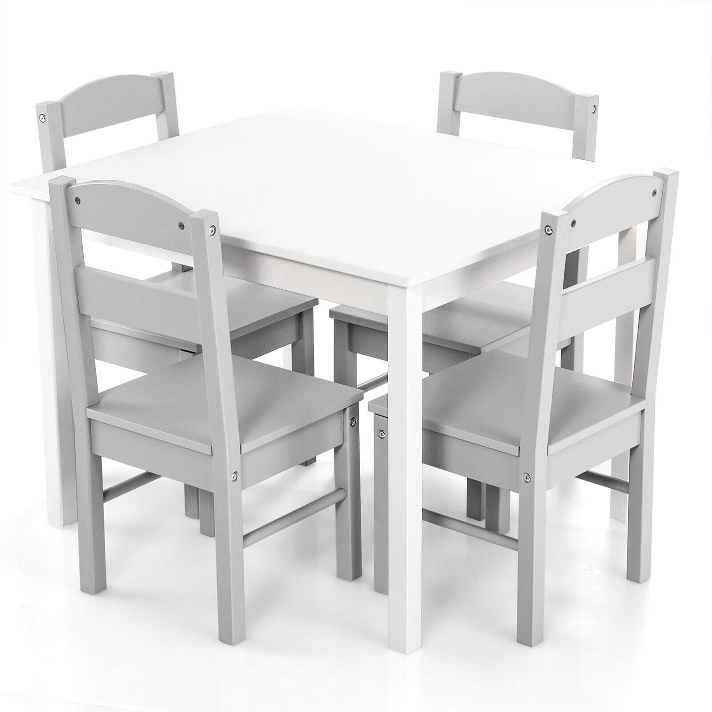 Kids Table and Chair Set - 5 Piece Pine Wood