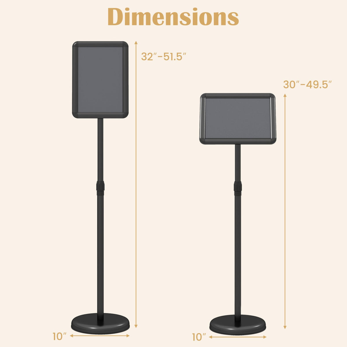 Adjustable Sign Holder Stand with 360° Rotation - 8.5 x 11 Inch