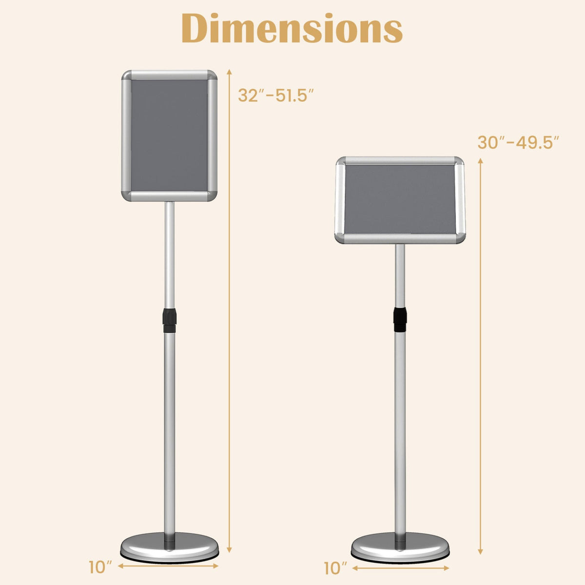 Adjustable Sign Holder Stand with 360° Rotation - 8.5 x 11 Inch