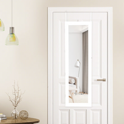 Wall Mounted Jewelry Cabinet with LED Lights and Mirror