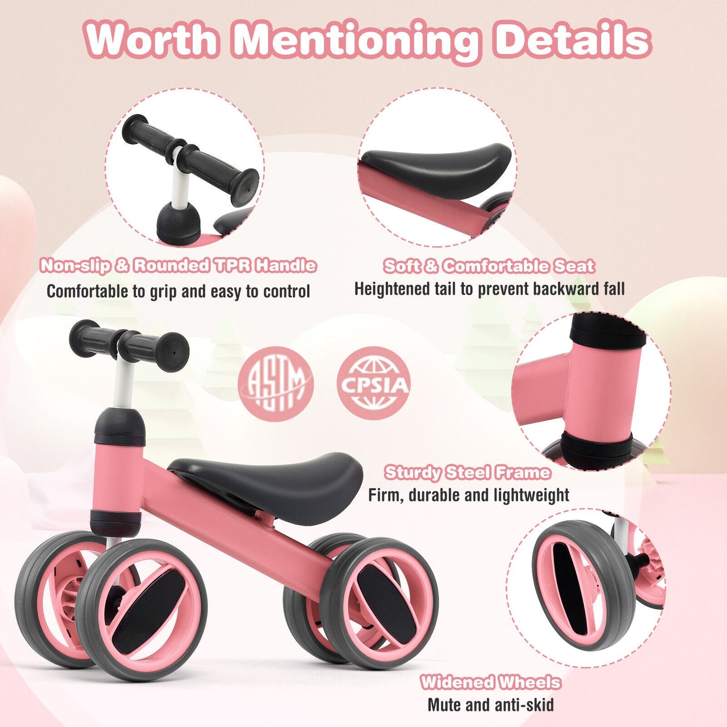 4 Wheels Baby Balance Bike Toy