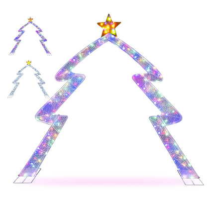 8.8 Feet Christmas Tree-shaped Archway with Top Star
