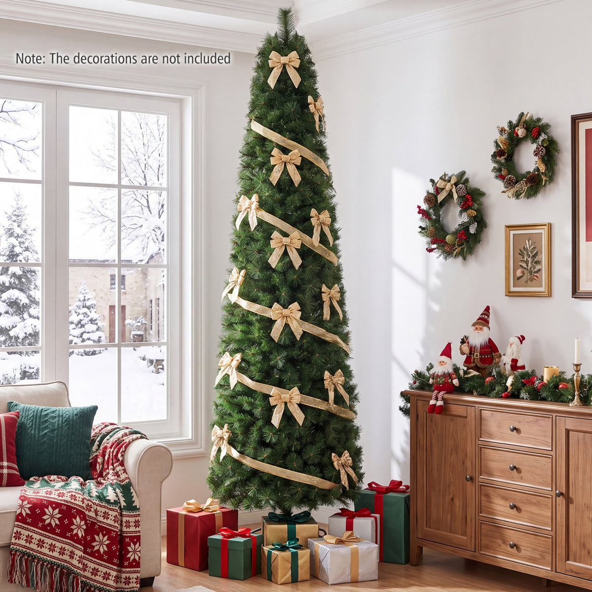 8 FT Artificial Pine Christmas Tree with 575 Branch Tips